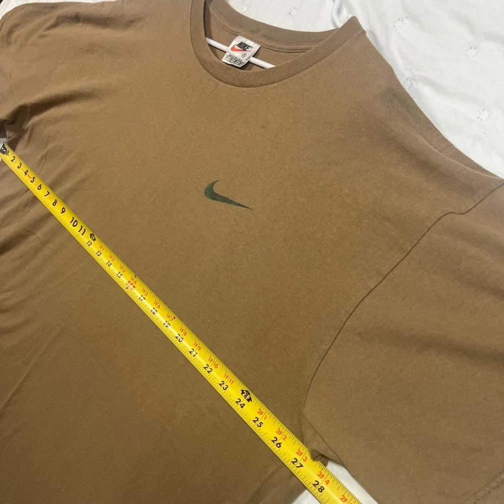 Vintage Nike Air T-Shirt Mens XXL Brown Green Swoosh Made in USA Short Sleeve